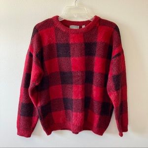 Buffalo Plaid Fuzzy Sweater